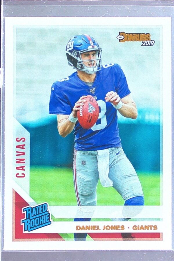 2019 Donruss Daniel Jones RC #304 Giants Rated Rookies Canvas