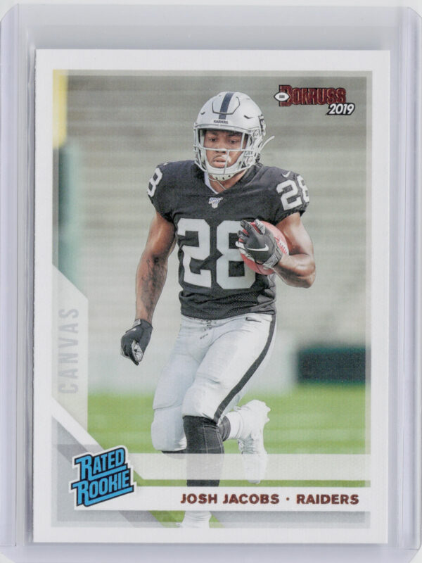 2019 Donruss Josh Jacobs #308 Raiders Rated Rookies Canvas