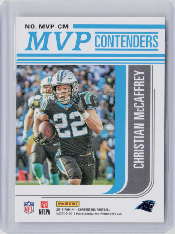 2019 Panini Contenders Christian McCaffrey SN75 #MVP-CM Panthers MVP Contenders - Image 3