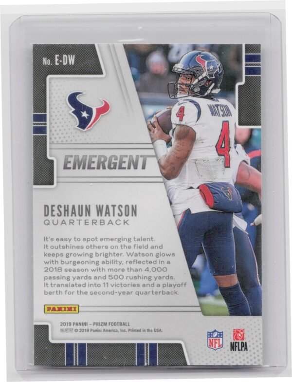 2019 Panini DeShaun Watson Emergent E-DW - Image 3