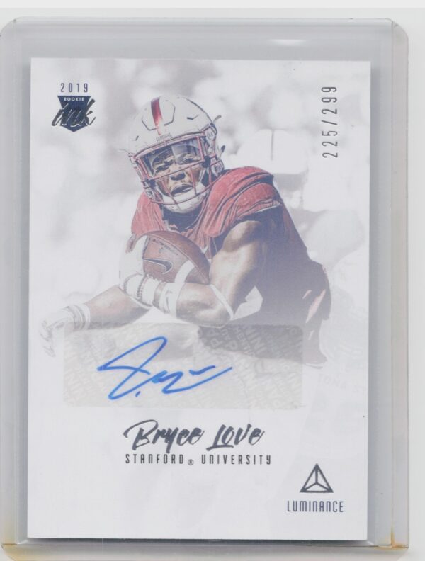 2019 Panini Luminance Bryce Love AU SN299 #RI-BL Cardinal Rookie Ink