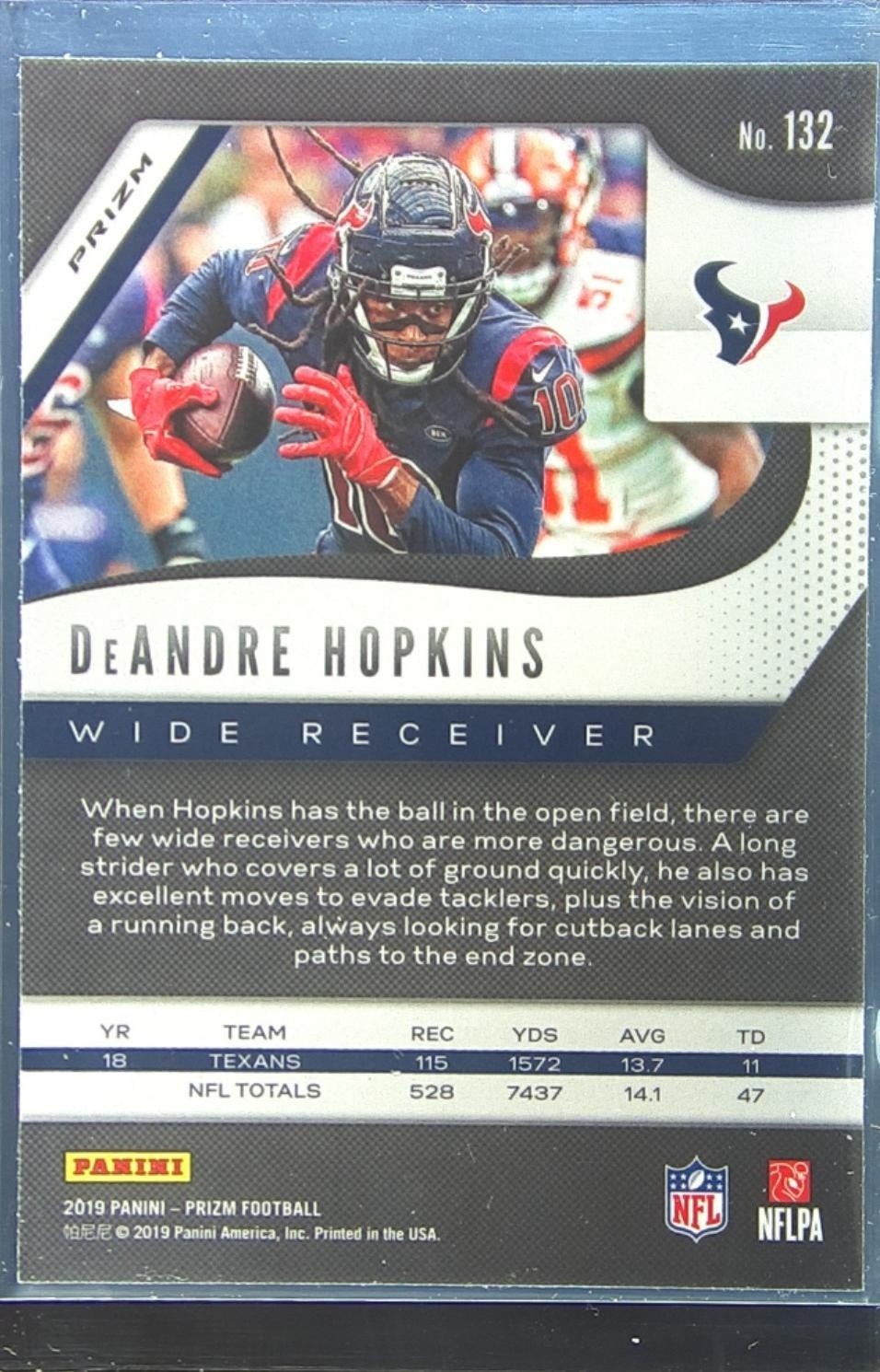 2019 Prizm DeAndre Hopkins Red White and Blue #132 Texans - Image 3