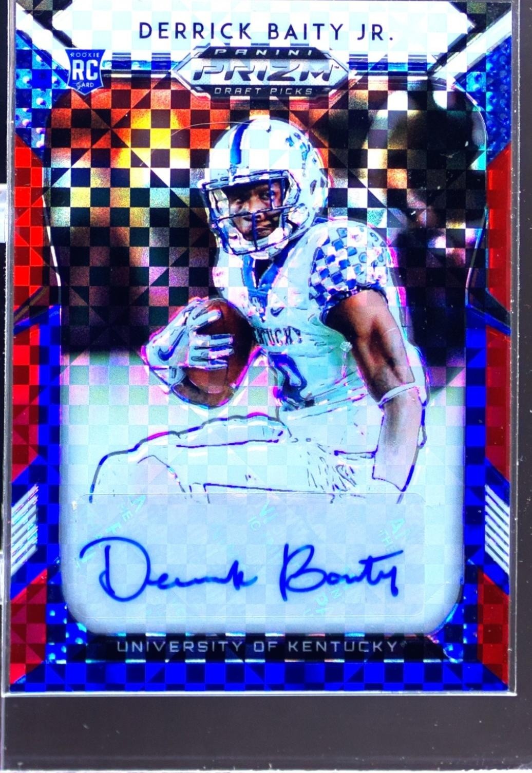 2019 Prizm Draft Picks Derrick Baity Jr. Auto /99 #229 Wildcats Red White Blue