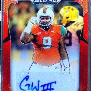 2019 Prizm Draft Picks Gerald Willis III Auto #175 Hurricanes Orange Prizm