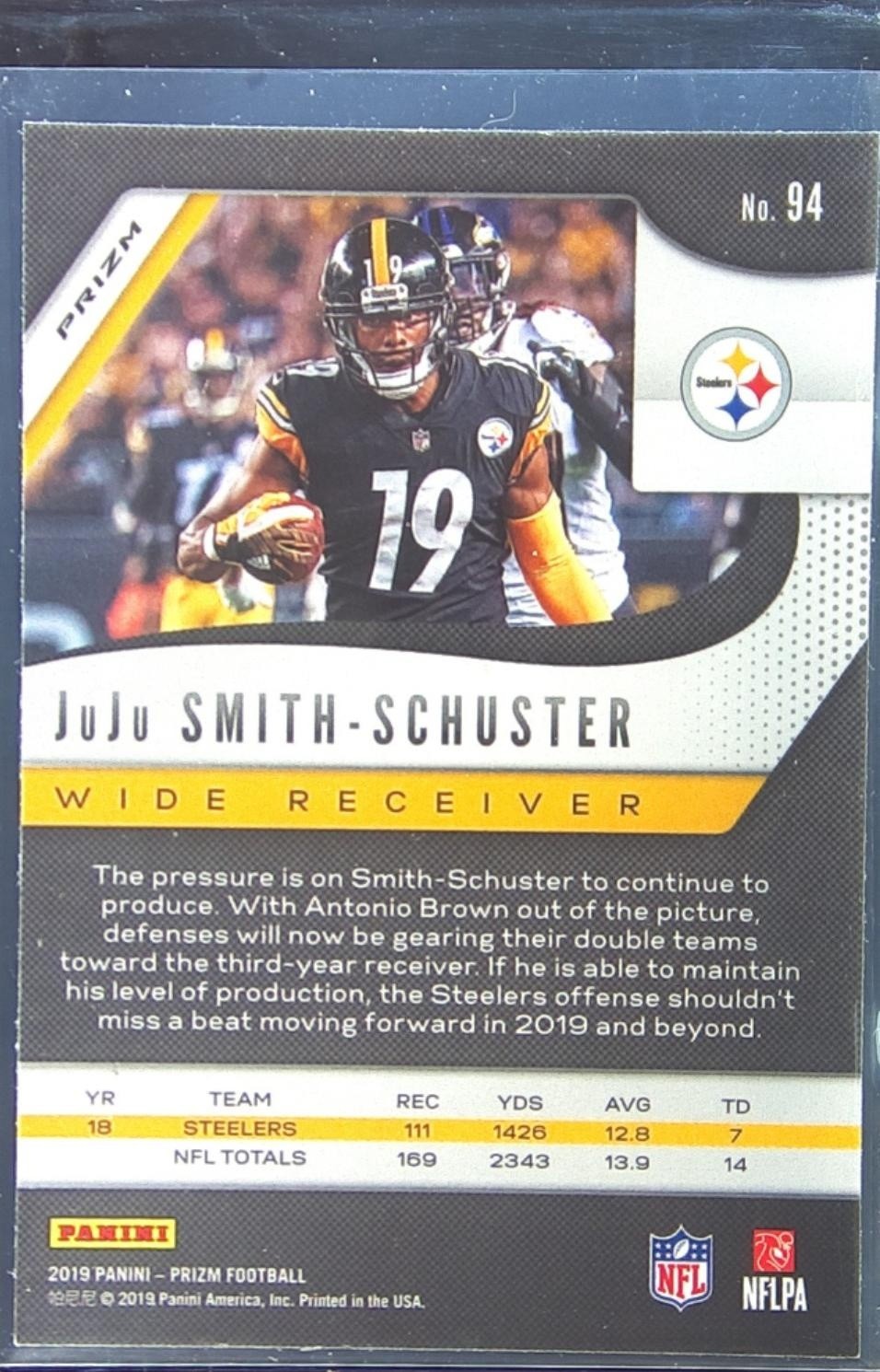 2019 Prizm JuJu Smith-Schuster Prizm #94 Steelers - Image 3