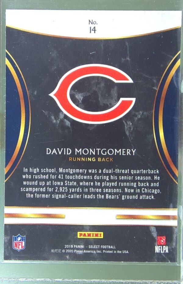 2019 Select David Montgomery RC #14 Bears Rookie Selections - Image 3