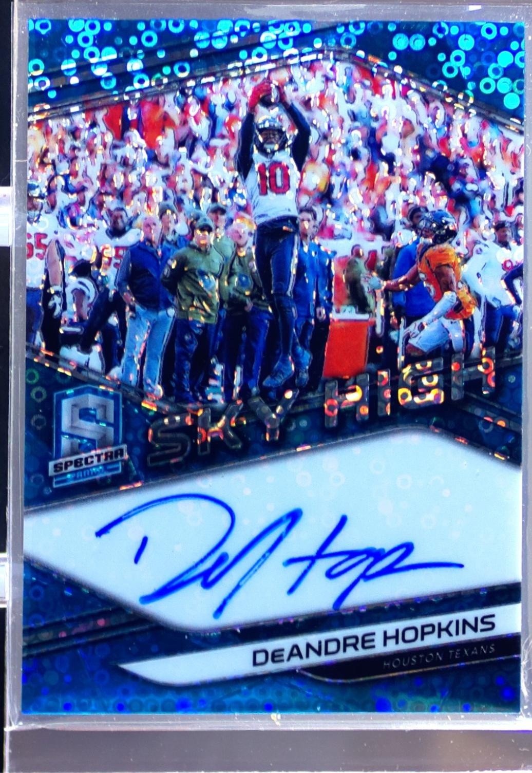 2019 Spectra DeAndre Hopkins Auto /35 #SH-DH Texans Sky High Sigs Neon Blue