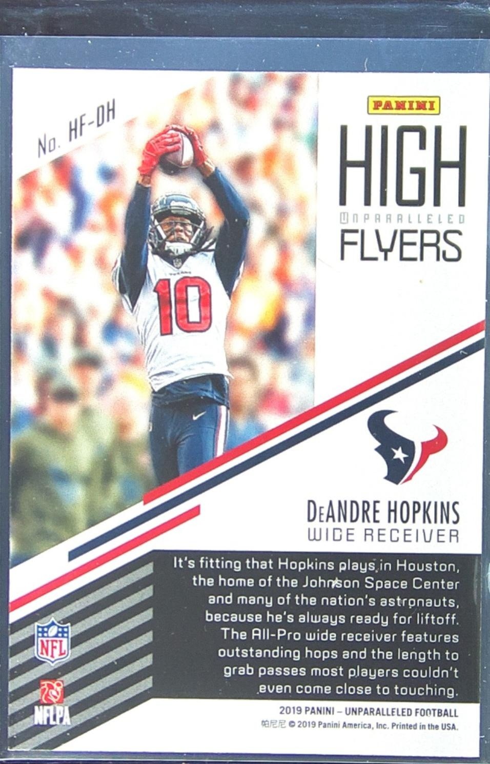 2019 Unparalleled DeAndre Hopkins #HF-DH Texans High Flyers - Image 3