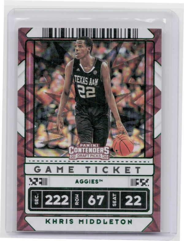 2020-21 Contenders Draft Picks Khris Middleton Game Ticket Green Explosion VAR