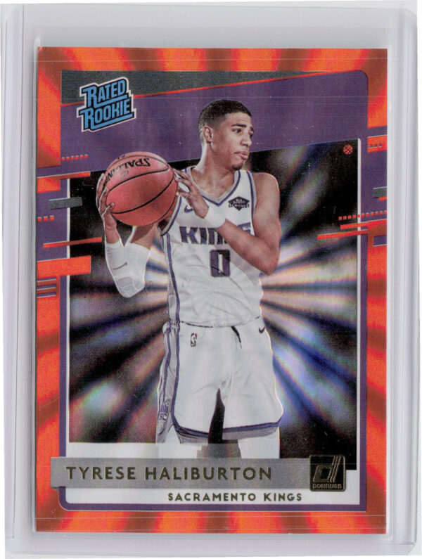 2020-21 Donruss Tyrese Haliburton Holo Orange Laser #231 Kings