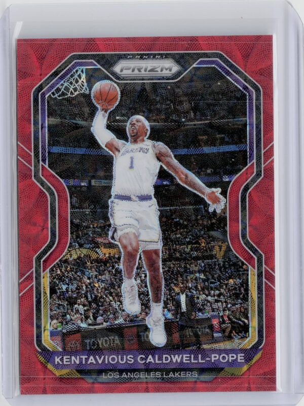 2020-21 Panini Prizm Kentavious Caldwell-Pope Choice Red Prizms SN88 #77 Lakers