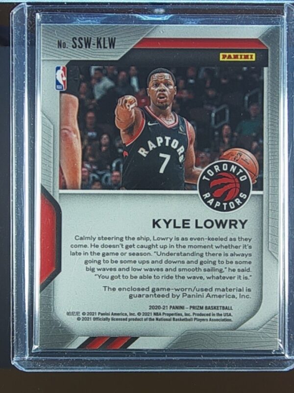2020-21 Prizm Kyle Lowry JSY #SSW-KLW Raptors Sensational Swatches - Image 3