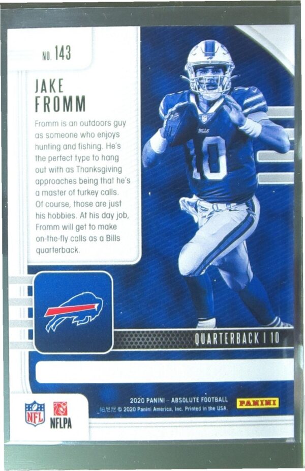 2020 Absolute Jake Fromm Retail RC #143 Bills - Image 3