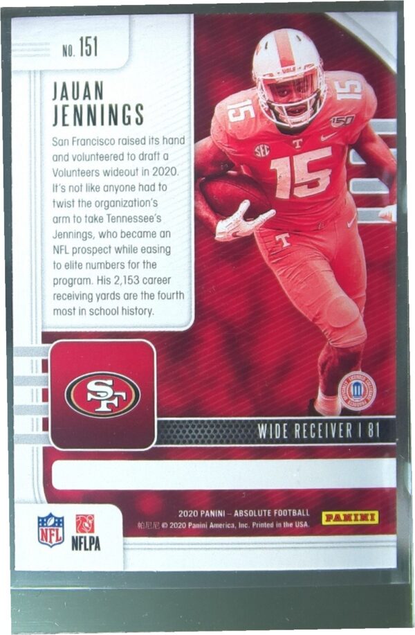 2020 Absolute Jauan Jennings Retail RC #151 49ers - Image 3
