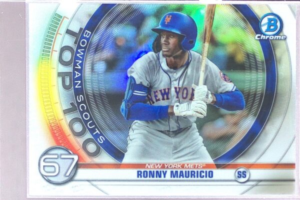 2020 Bowman Ronny Mauricio #BTP-67 Mets Chrome Bowman Scouts Top 100