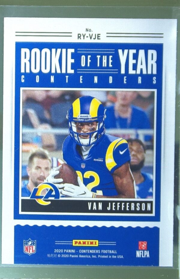 2020 Contenders Van Jefferson #RY-VJE Rams Rookie of the Year Contenders - Image 3