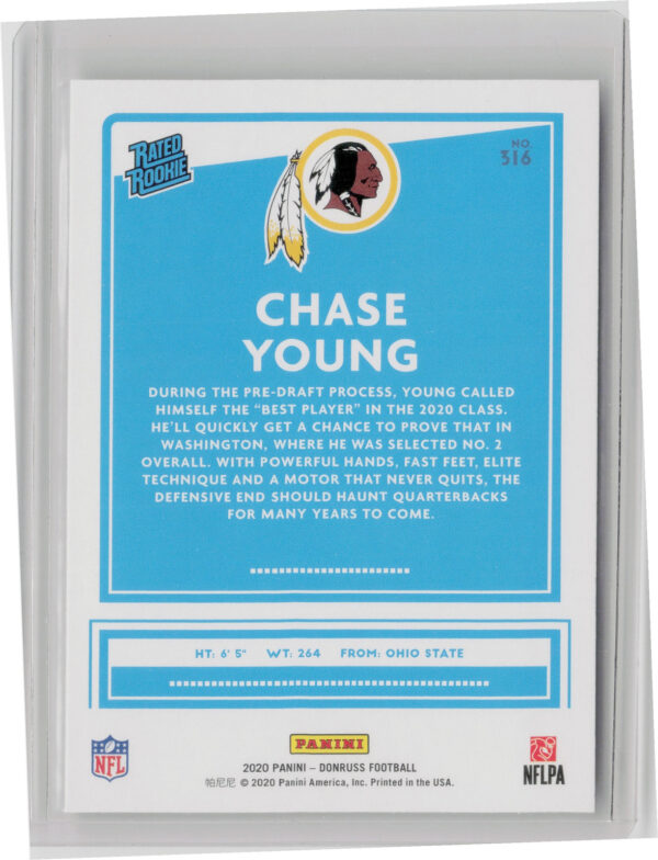 2020 Donruss Chase Young RC #316 Redskins - Image 3