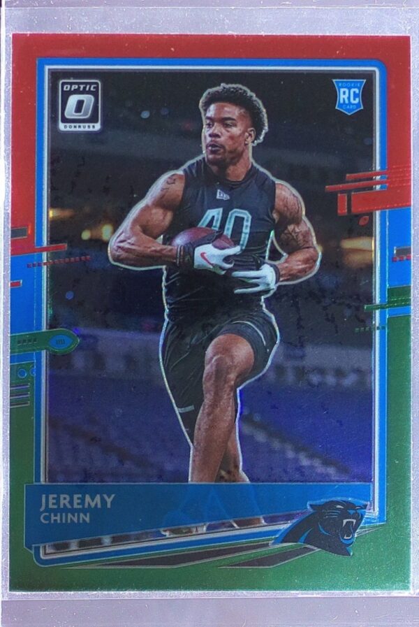 2020 Donruss Jeremy Chinn RC #P-289 Panthers Optic Preview Red and Green