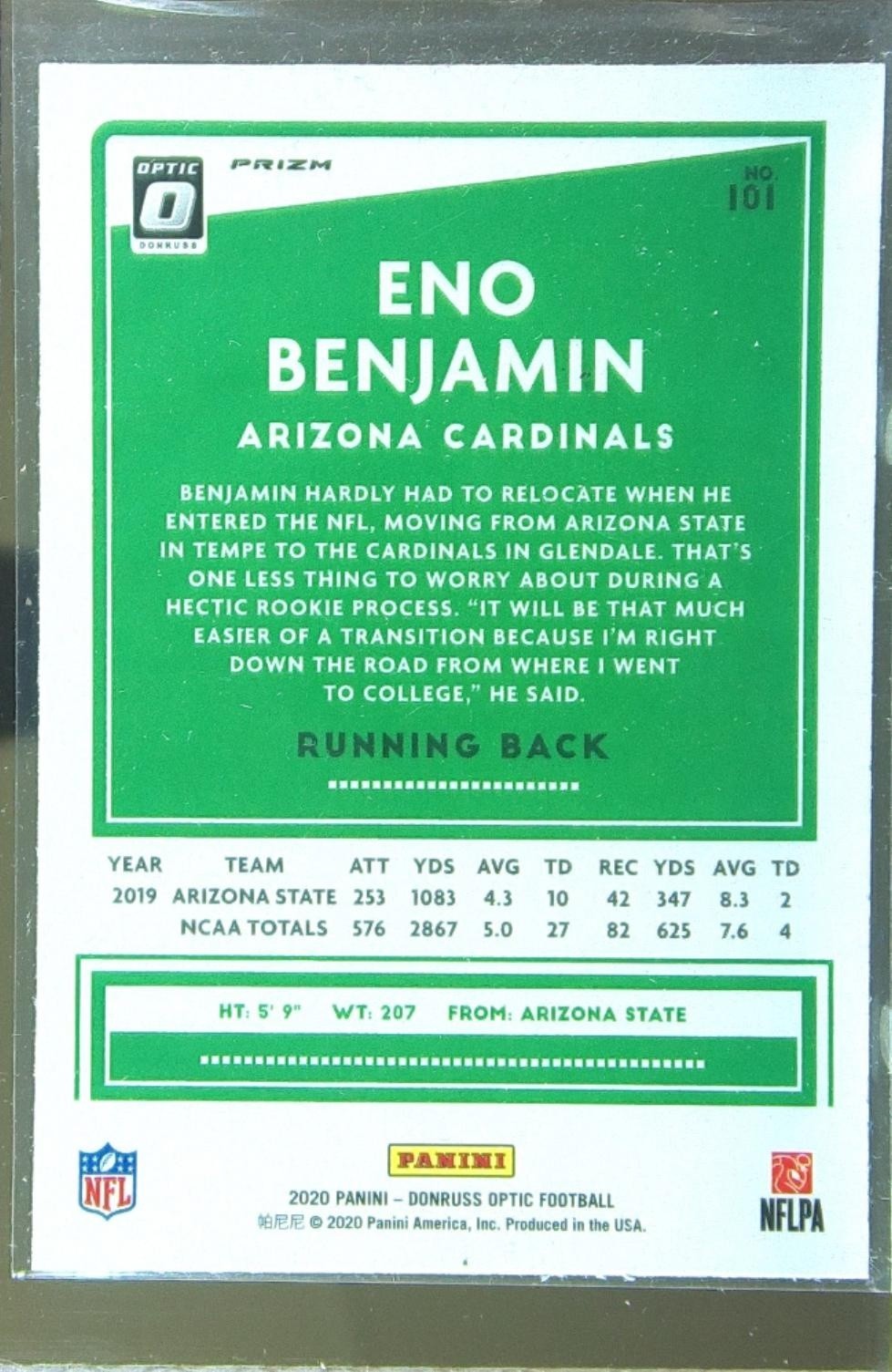 2020 Donruss Optic Eno Benjamin Holo RC #101 Cardinals - Image 3
