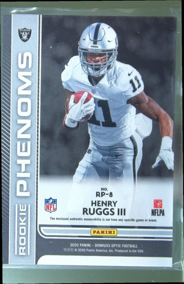 2020 Donruss Optic Henry Ruggs III JSY RC #RP-8 Raider Rookie Phenoms Blue Hyper - Image 3