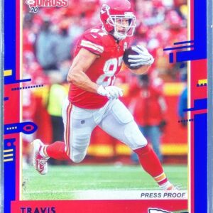 2020 Donruss Travis Kelce Press Proof Blue #3 Chiefs