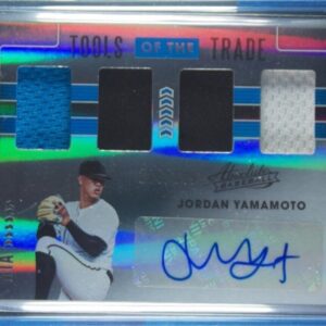 2020 Panini Absolute Jordan Yamamoto AU SN149 MEM #TOT4-JY Marlins Tools of the