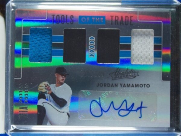 2020 Panini Absolute Jordan Yamamoto AU SN149 MEM #TOT4-JY Marlins Tools of the
