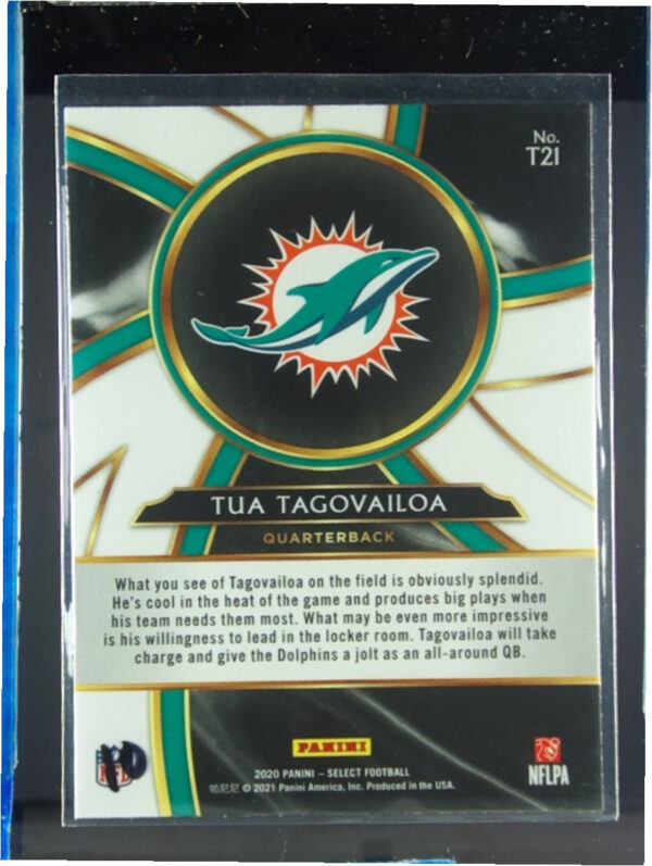 2020 Panini Select Tua Tagovailoa #T21 Dolphins Turbocharged - Image 3