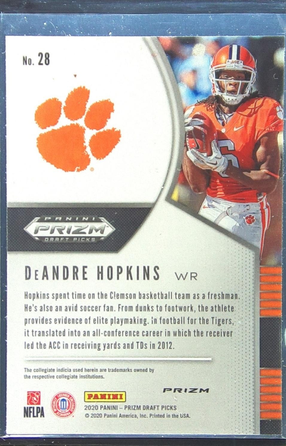2020 Prizm Draft Picks DeAndre Hopkins Prizms Purple #28 Tigers - Image 3