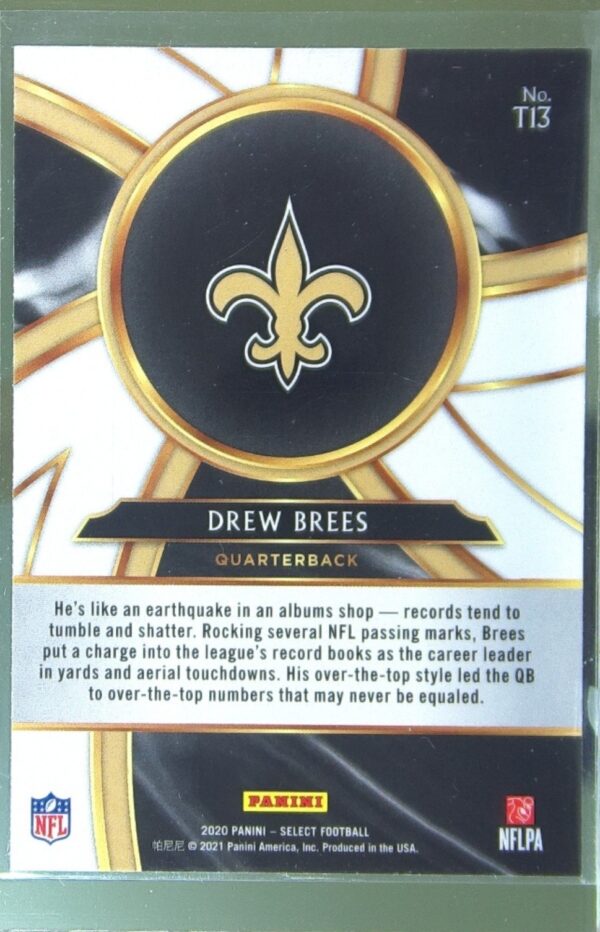 2020 Select Drew Brees #T13 Saints Turbocharged - Image 3