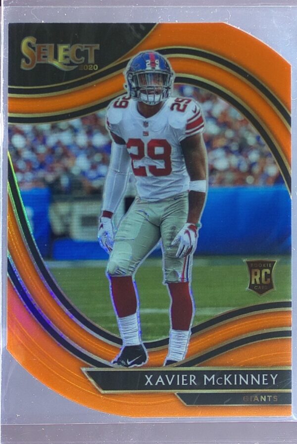 2020 Select Xavier McKinney Orange Prizm Die Cut RC #391 Giants