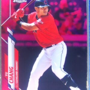 2020 Topps Chrome Yu Chang Pink Refractor #173 Indians