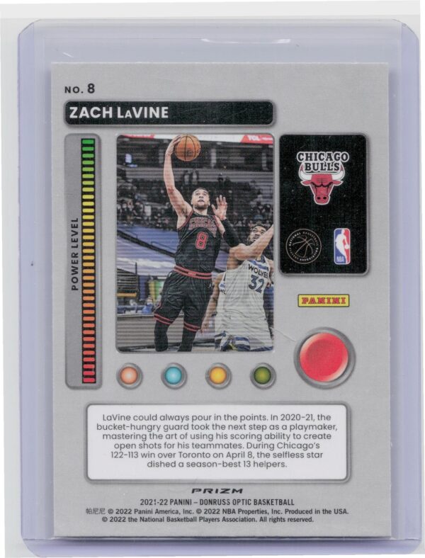 2021-22 Donruss Optic Zach LaVine T-Minus 3...2...1 #8 Bulls - Image 3
