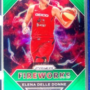 2021-22 Panini Prizm WNBA Elena Delle Donne #20 Mystics Fireworks Prizms Green