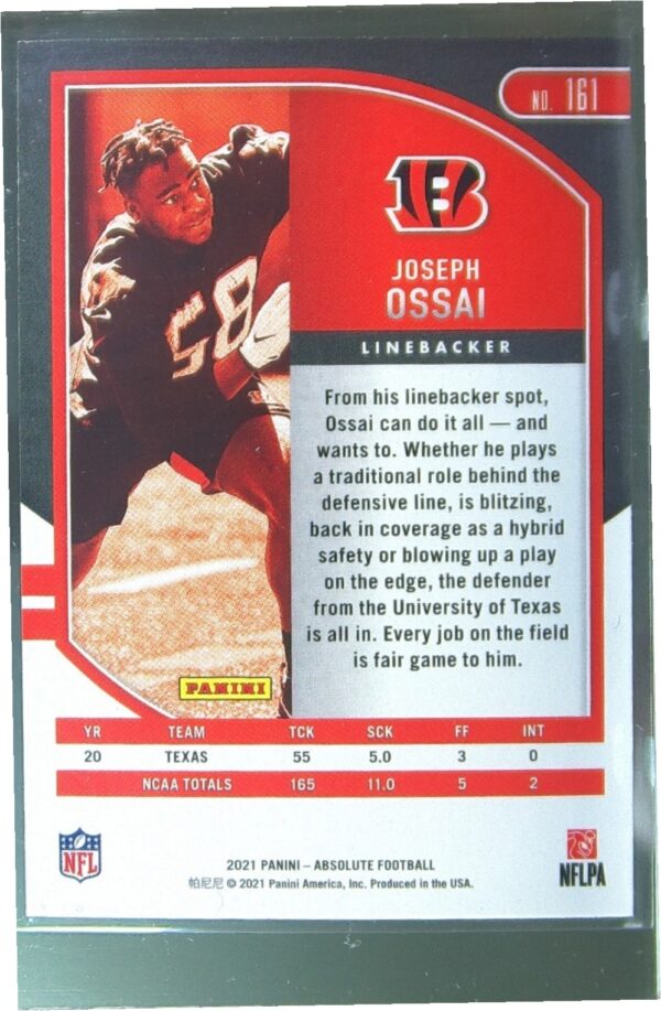2021 Absolute Joseph Ossai Retail RC #161 Bengals - Image 3