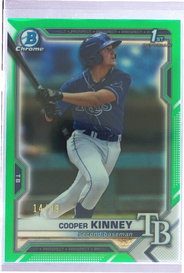 2021 Bowman Draft Cooper Kinney Chrome Green Refractor /99 #BDC-127 Rays