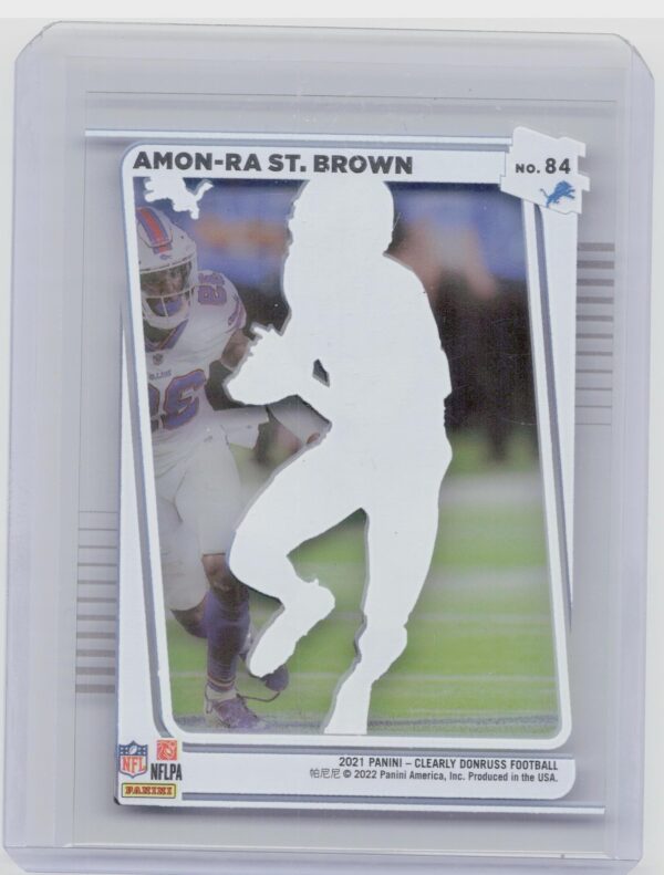 2021 Clearly Donruss Amon-Ra St. Brown RC #84 Lions - Image 3