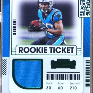 2021 Contenders Chuba Hubbard RC JSY #RTS-CHU Panthers Rookie Ticket Swatches