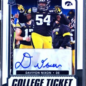 2021 Contenders Draft Picks Daviyon Nixon Auto RC #200 Hawkeyes