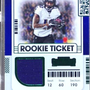 2021 Contenders Rashod Bateman RC JSY #RTS-RBA Ravens Rookie Ticket Swatches