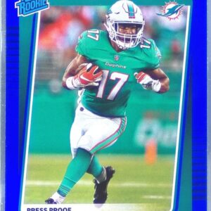 2021 Donruss Jaylen Waddle Press Proof Blue RC #263 Dolphins