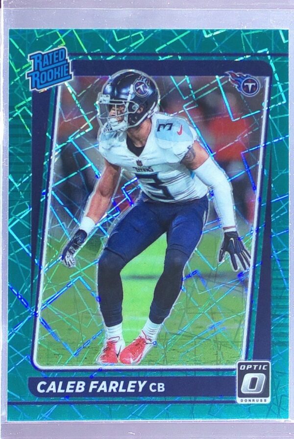 2021 Donruss Optic Caleb Farley Green Velocity RC #249 Titans