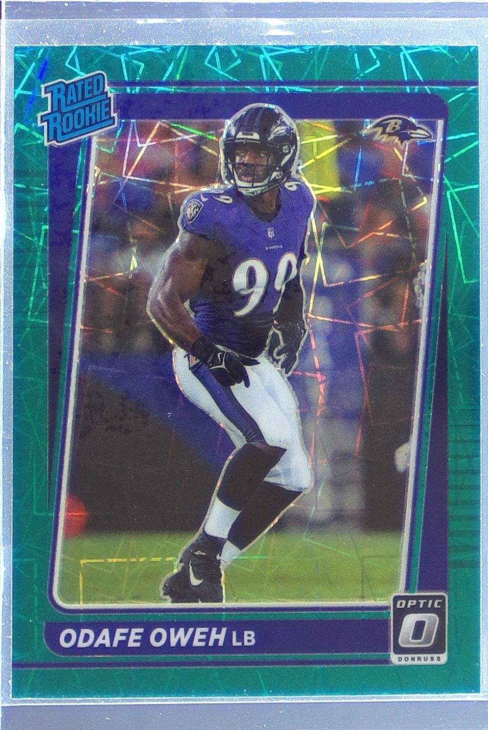 2021 Donruss Optic Odafe Oweh Green Velocity RC #258 Ravens