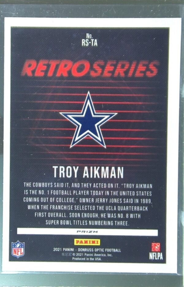 2021 Donruss Optic Troy Aikman #RS-TA Cowboys Retro Series - Image 3