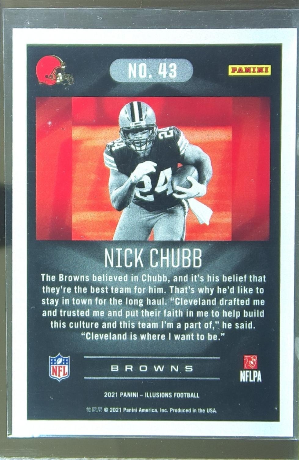 2021 Illusions Nick Chubb #43 Browns - Image 3
