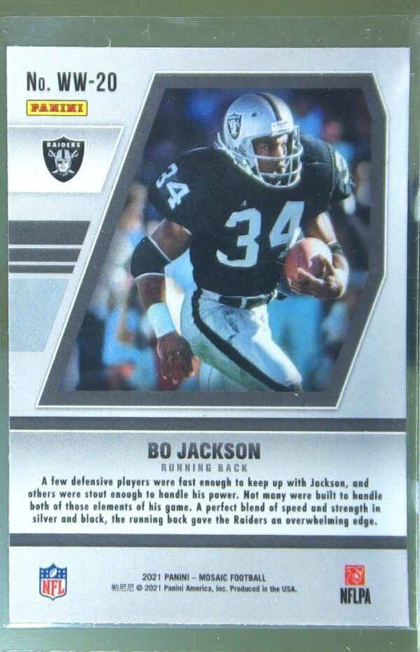 2021 Mosaic Bo Jackson #WW-20 Raiders Will to Win - Image 3