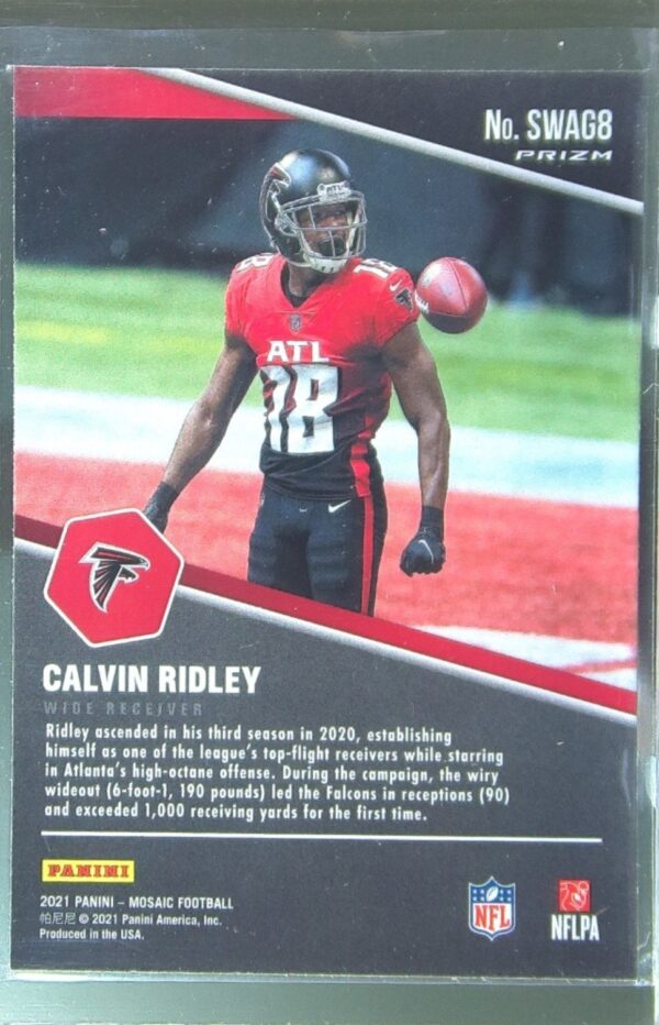 2021 Mosaic Calvin Ridley #SWAG8 Falcons Swagger Mosaic - Image 3