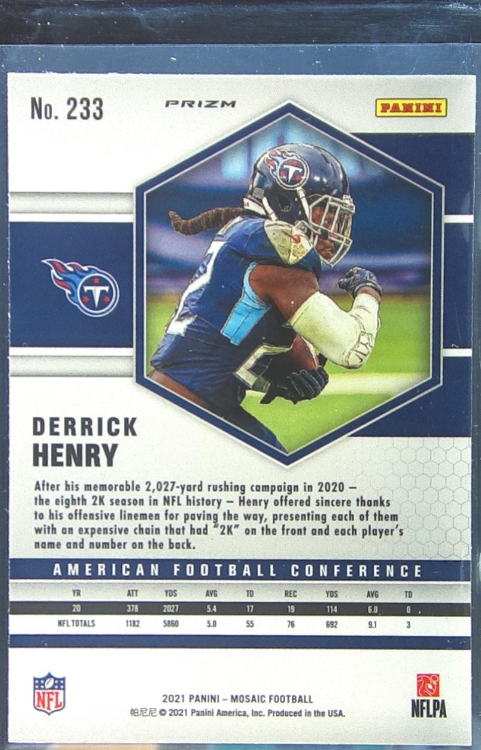 2021 Mosaic Derrick Henry Prizm Green #233 Titans - Image 3