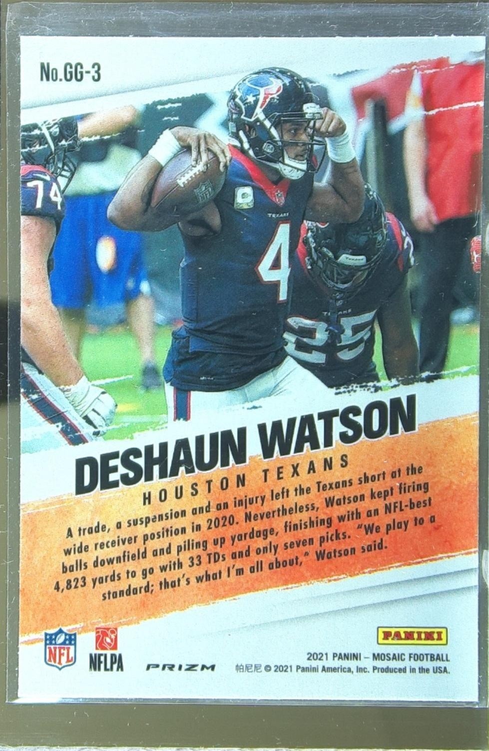 2021 Mosaic Deshaun Watson #GG-3 Texans Got Game? Mosaic - Image 3