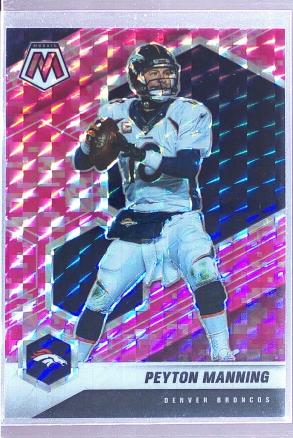 2021 Mosaic Peyton Manning Prizm Camo Pink #67 Broncos